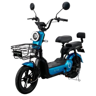 BICIMOTO ELÉCTRICA OXEN DE LITIO, 25KMH, 35KM, 350W AZUL METÁLICO - 2