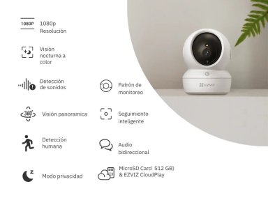 CÁMARA EZVIZ H6C 1080P INALÁMBRICA WIFI PRO CON VISIÓN 360° BOTÓN LLAMADA - 5