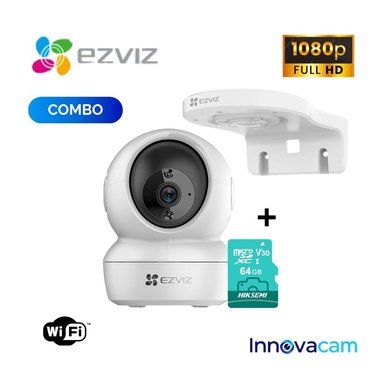 CÁMARA DE SEGURIDAD WIFI H6C FULL HD, 1080P + SOPORTE DE MONTAJE + MICRO SD 64GB PARA INTERIORES EZVIZ - 1