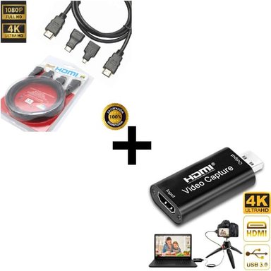 HDMI USB 4K CAPTURADOR DE VIDEO INTERLUD + CABLE HDMI 3 EN 1 - 1