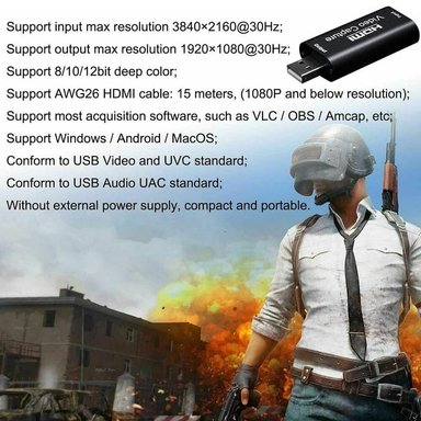 HDMI USB 4K CAPTURADOR DE VIDEO INTERLUD + CABLE HDMI 3 EN 1 - 5