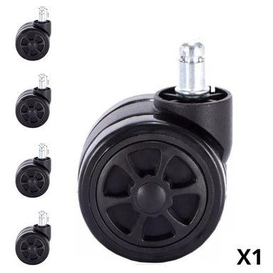 RUEDA PARA SILLA GAMER DE OFICINA GIRATORIA UNIVERSAL NEGRO - 1