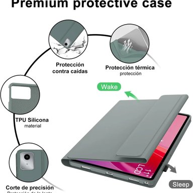 FUNDA CON TECLADO BLUETOOTH TOUCHPAD PARA LENOVO M11 / K11 - VERDE - 2