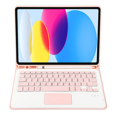 FUNDA CON TECLADO BLUETOOTH TOUCHPAD PARA IPAD A16 11TH 10TH - ROSADO - 3