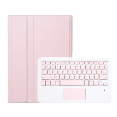 FUNDA CON TECLADO BLUETOOTH TOUCHPAD PARA IPAD A16 11TH 10TH - ROSADO - 4