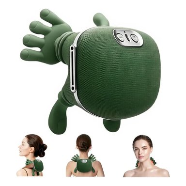 MASAJEADOR DE CUELLO SHIATSU CON CALOR Y AMASAMIENTO 4D VERDE