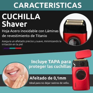 AFEITADORA ELECTRICA SHAVER VGR V-377 TITANIO 9000 RPM USB - 7