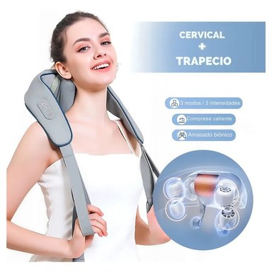 MASAJEADOR RECARGABLE CUELLO ESPALDA HOMBROS RELAJANTE - 4