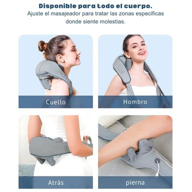 MASAJEADOR RECARGABLE CUELLO ESPALDA HOMBROS RELAJANTE - 5