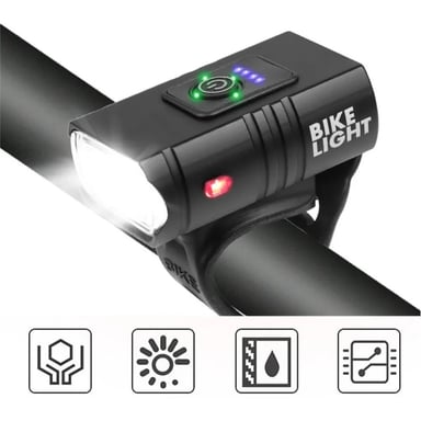 LUZ LED DELANTERA PARA BICICLETA RECARGABLE USB 1000 LÚMENES - 4