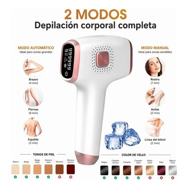 DEPILADORA IPL CON ENFRIAMIENTO INDOLORA 3 EN 1 LUZ PULSADA USO CORPORAL EN CASA - 4