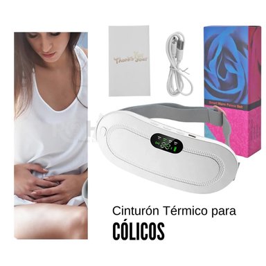 CINTURÓN TÉRMICO PORTÁTIL MENSTRUALES CÓLICOS VIBRADOR BLANCO - 6