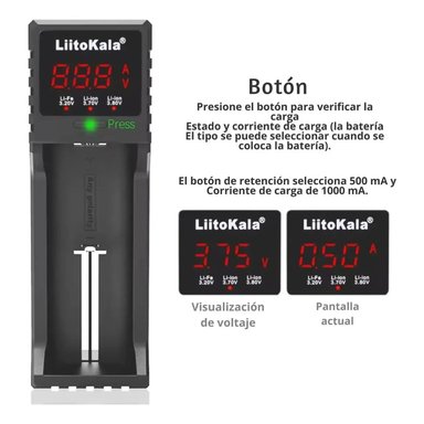 CARGADOR UNIVERSAL PARA BATERÍAS 18650 AA AAA LIITOKALA - 3