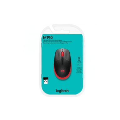 MOUSE LOGITECH M190 WIRELESS FULL-SIZE RED 910-005904 - 1