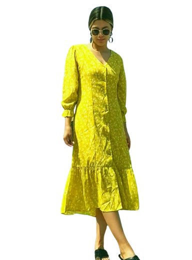 VESTIDO MIDI MUJER JAROLA LETY GASA ESTAMPADO