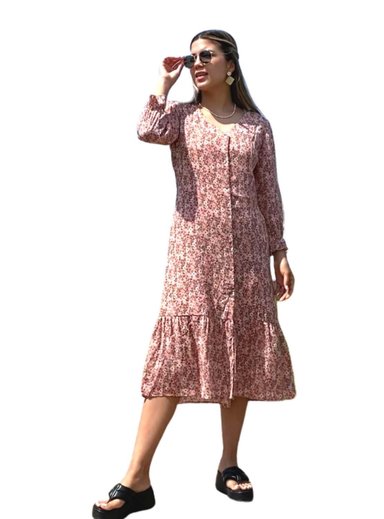 VESTIDO MIDI MUJER JAROLA LETY GASA ESTAMPADO - 1