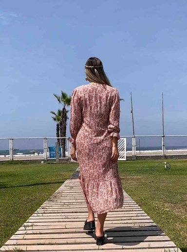 VESTIDO MIDI MUJER JAROLA LETY GASA ESTAMPADO - 2