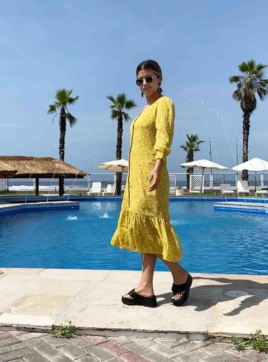 VESTIDO MIDI MUJER JAROLA LETY GASA ESTAMPADO - 3