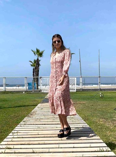VESTIDO MIDI MUJER JAROLA LETY GASA ESTAMPADO - 3