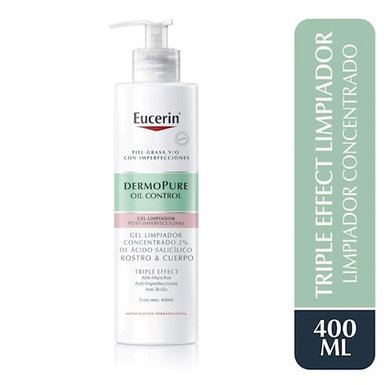 EUCERIN DERMOPURE TRIPLE EFFECT GEL LIMPIADOR CONCENTRADO 400ML - 1