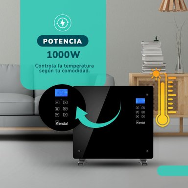 ESTUFA PANEL CONVECTOR DE VIDRIO KENDAL GH-10RM - 5
