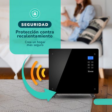 ESTUFA PANEL CONVECTOR DE VIDRIO KENDAL GH-10RM - 7