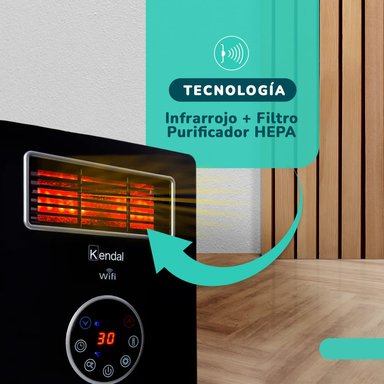 ESTUFA INFRARROJA KENDAL KPCH05A WIFI-FILTRO HEPA-30 M2- 1500W - 6