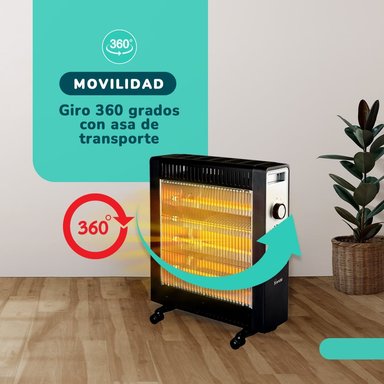 ESTUFA ELECTRICA FIBRA CARBONO KENDAL KNSB-220 NEGRA - 4