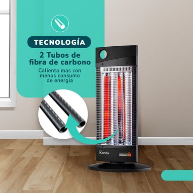 ESTUFA ELECTRICA FIBRA CARBONO KENDAL NSB-120K5 NEGRA 16 M2-1000W - 3