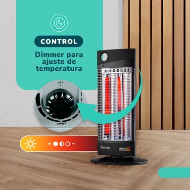 ESTUFA ELECTRICA FIBRA CARBONO KENDAL NSB-120K5 NEGRA 16 M2-1000W - 5