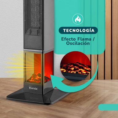 ESTUFA ELECTRICA PTC KENDAL TOUCH KCE-EMBER1 20M2 POTENCIA 2000 W - 3