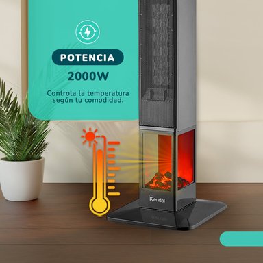 ESTUFA ELECTRICA PTC KENDAL TOUCH KCE-EMBER1 20M2 POTENCIA 2000 W - 5