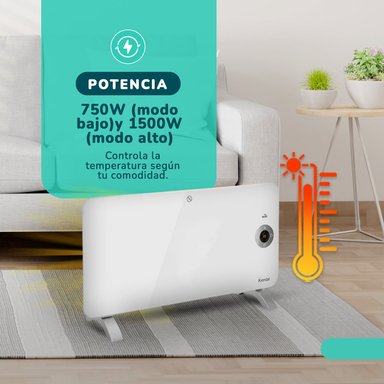 ESTUFA ELÉCTRICA PANEL INTELIGENTE KENDAL WIFI 18 M2 1500W PISO-MURO - 3