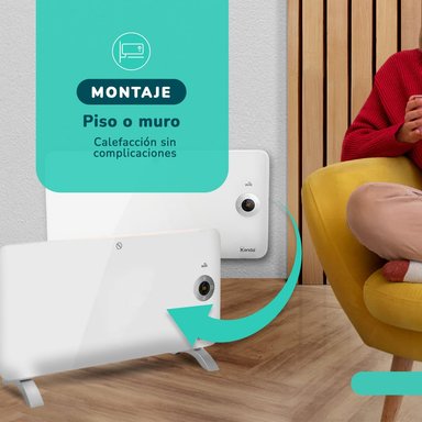 ESTUFA ELÉCTRICA PANEL INTELIGENTE KENDAL WIFI 18 M2 1500W PISO-MURO - 4