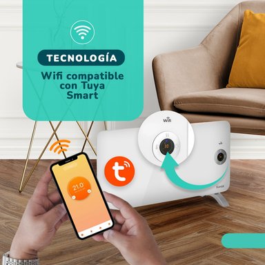 ESTUFA ELÉCTRICA PANEL INTELIGENTE KENDAL WIFI 18 M2 1500W PISO-MURO - 7