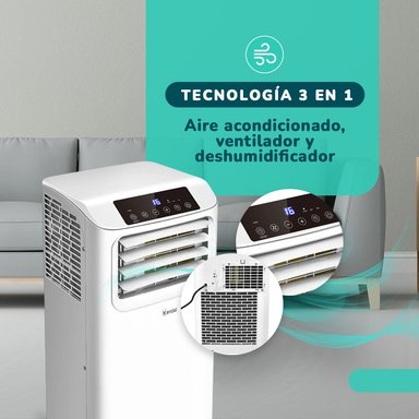 AIRE ACONDICIONADO PORTÁTIL 7000 BTU, FRIO 3 EN 1 CON DESHUMIDIFICADOR - 3