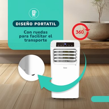 AIRE ACONDICIONADO PORTÁTIL 7000 BTU, FRIO 3 EN 1 CON DESHUMIDIFICADOR - 7