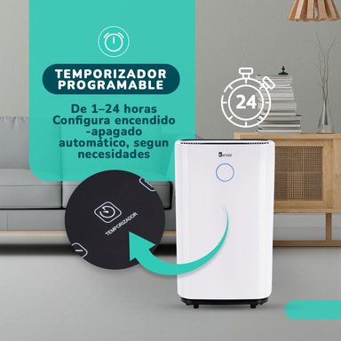 DESHUMEDECEDOR Y PURIFICADORK ENDAL 20 LT COBERTURA 30M2  POTENCIA 325W OL20-D025C - 10