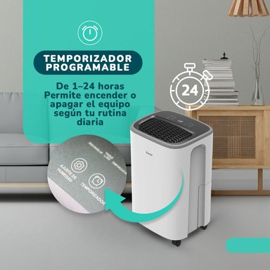 DESHUMEDECEDOR Y PURIFICADOR KENDAL KD-PD12R CON FILTRO MIXTO CAPACIDAD 12 LT  COBERTURA 30M2 POTENCIA 190W - 10