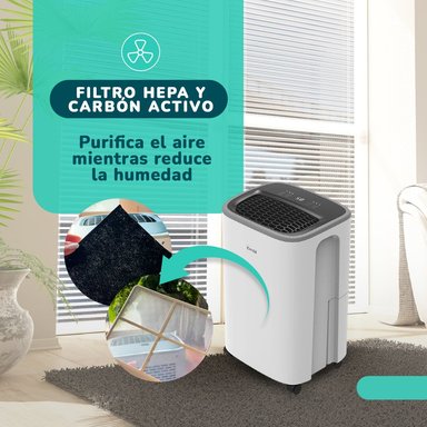 DESHUMEDECEDOR Y PURIFICADOR KENDAL KD-PD12R CON FILTRO MIXTO CAPACIDAD 12 LT  COBERTURA 30M2 POTENCIA 190W - 4