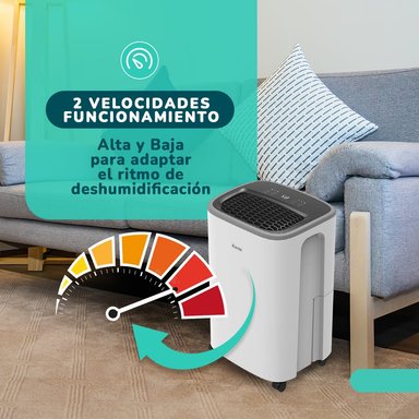 DESHUMEDECEDOR Y PURIFICADOR KENDAL KD-PD12R CON FILTRO MIXTO CAPACIDAD 12 LT  COBERTURA 30M2 POTENCIA 190W - 8