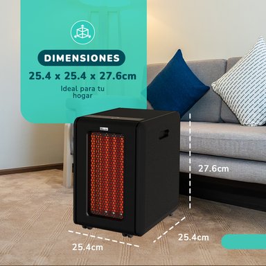 ESTUFA INFRAROJA GOLDEN TUBE KENDAL NEGRA 65M2- 2000W NEGRO - 4