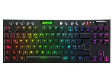 TECLADO REDRAGON HORUS TKL BLACK WIRELESS, SPANISH K621-RGB-SP RED SWITCH - 1