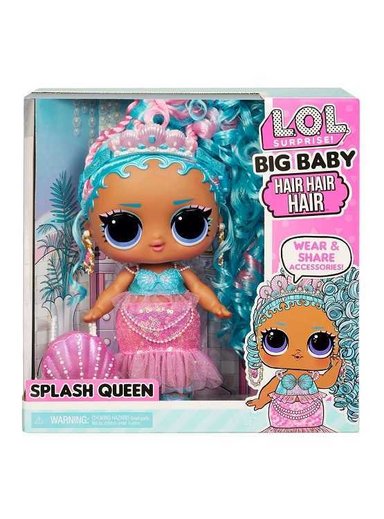 MUÑECA LOL SURPRISE BIG BABY HAIR HAIR HAIR SPLASH QUEEN 28 CM