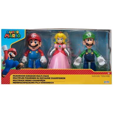FIGURA JAKKS PACIFIC SUPER MARIO - MULTIPACK X3 MARIO PEACH Y LUIGI - 1