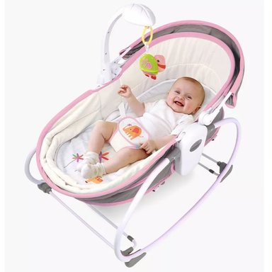 SILLA MECEDORA Y MOISÉS ROSADA 6 EN 1 DE LUJO