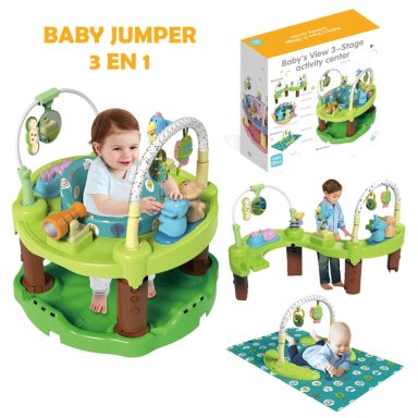 BABY JUMPER CENTRO DE ACTIVIDADES SALTARIN 3 EN 1 VERDE