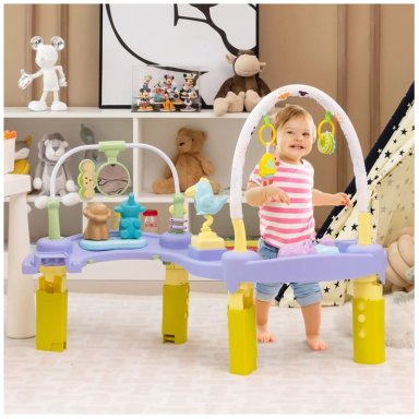 BABY JUMPER CENTRO DE ACTIVIDADES SALTARIN PARA BEBES 3 EN 1 ROSADO - 3