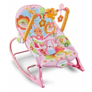SILLA MECEDORA ROSADA FLORES 18 KG PARA BEBES