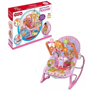 SILLA MECEDORA ROSADA FLORES 18 KG PARA BEBES - 3